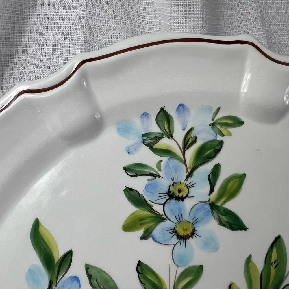 Vintage Antonio Zen Scultore Nove Italian Hand painted Cake Platter Pedestal
